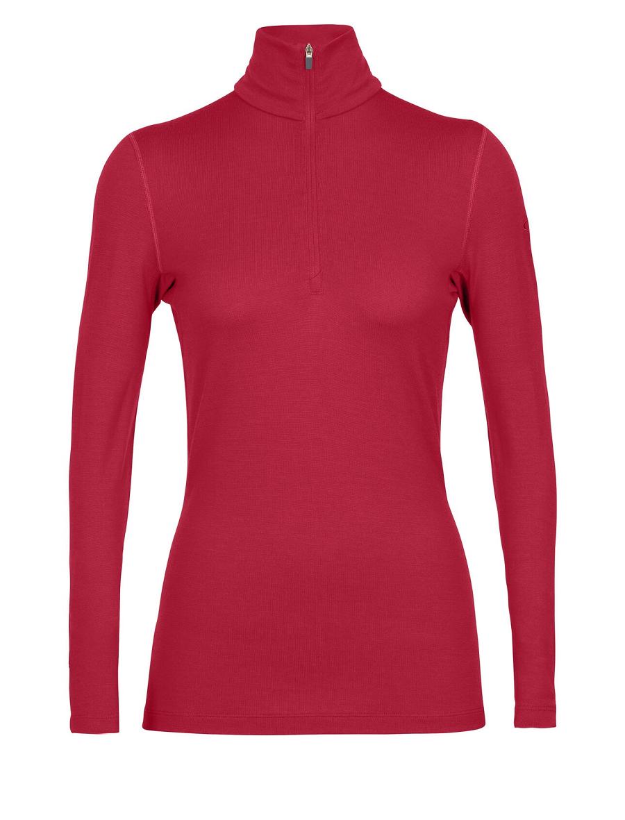 Icebreaker Merino 260 Tech Long Sleeve Half Zip Thermal Top Naisten Base Layers Pinkki | FI 1913SGLO